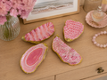 Blush Tides - Set of 4 Hand Painted Large Decorative Oyster Shells
